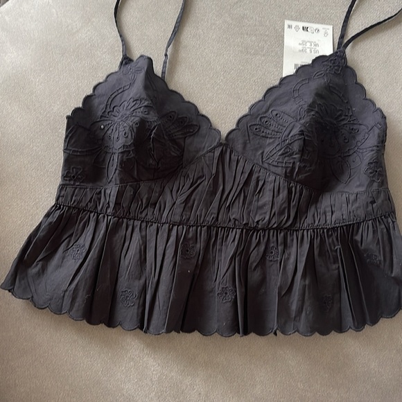 Zara Embroidered Black Lace Cami Top - Picture 9 of 9